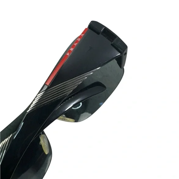 Prada SPS07H 1AB-1A1 Shield Sunglasses Black/Red - Picture 5 of 13